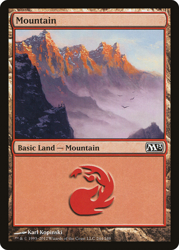 Mountain (M13-244) - Magic 2013 Foil - Premium MTG Single from Wizards of the Coast - Just $0.35! Shop now at Game Crave Tournament Store