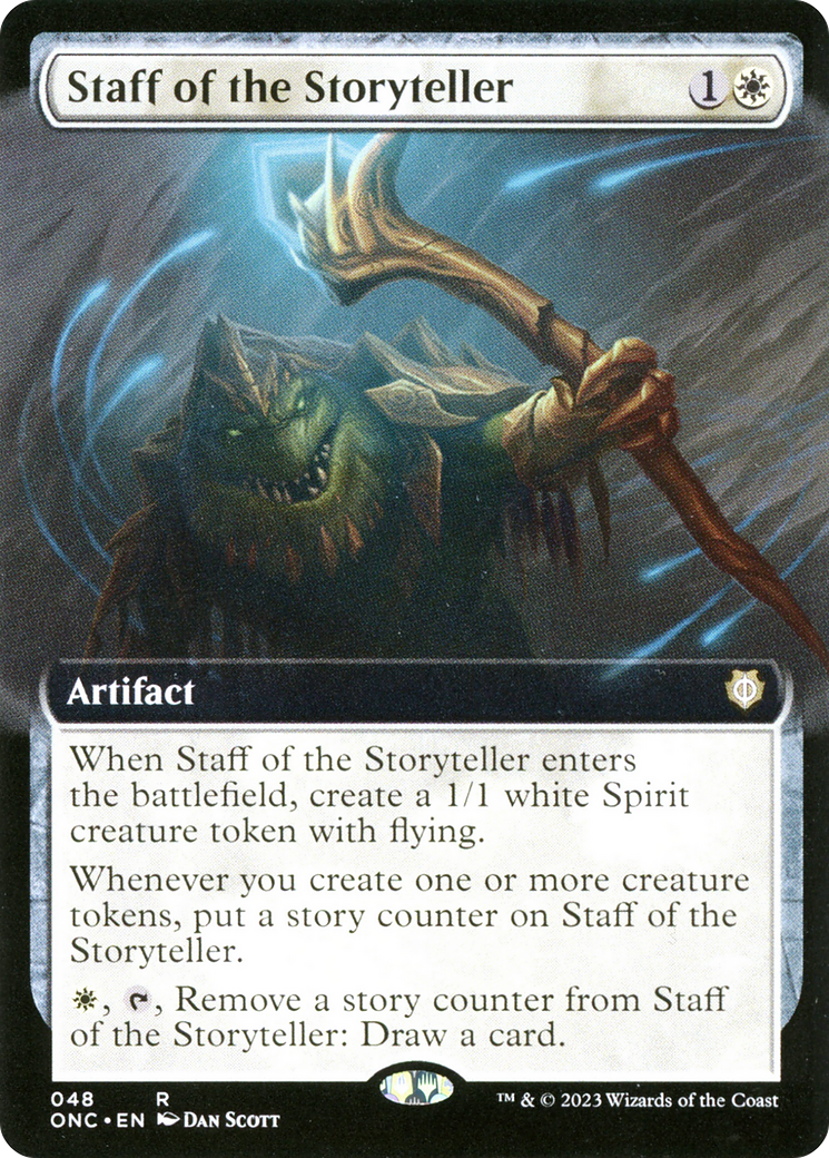 Staff of the Storyteller (ONC-048) - Phyrexia: All Will Be One Commander: (Extended Art) - Premium MTG Single from Wizards of the Coast - Just $1.20! Shop now at Game Crave Tournament Store