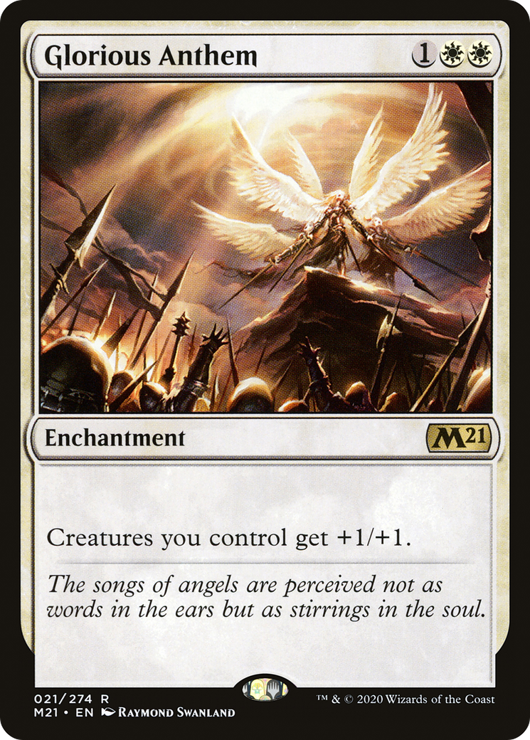 Glorious Anthem (M21-021) - Core Set 2021 Foil - Premium MTG Single from Wizards of the Coast - Just $0.10! Shop now at Game Crave Tournament Store