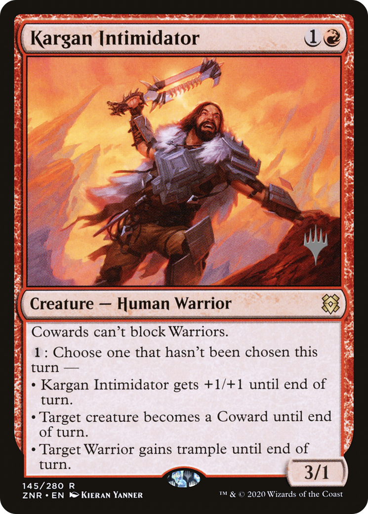 Kargan Intimidator (PZNR-145P) - Zendikar Rising Promos - Premium MTG Single from Wizards of the Coast - Just $0.08! Shop now at Game Crave Tournament Store