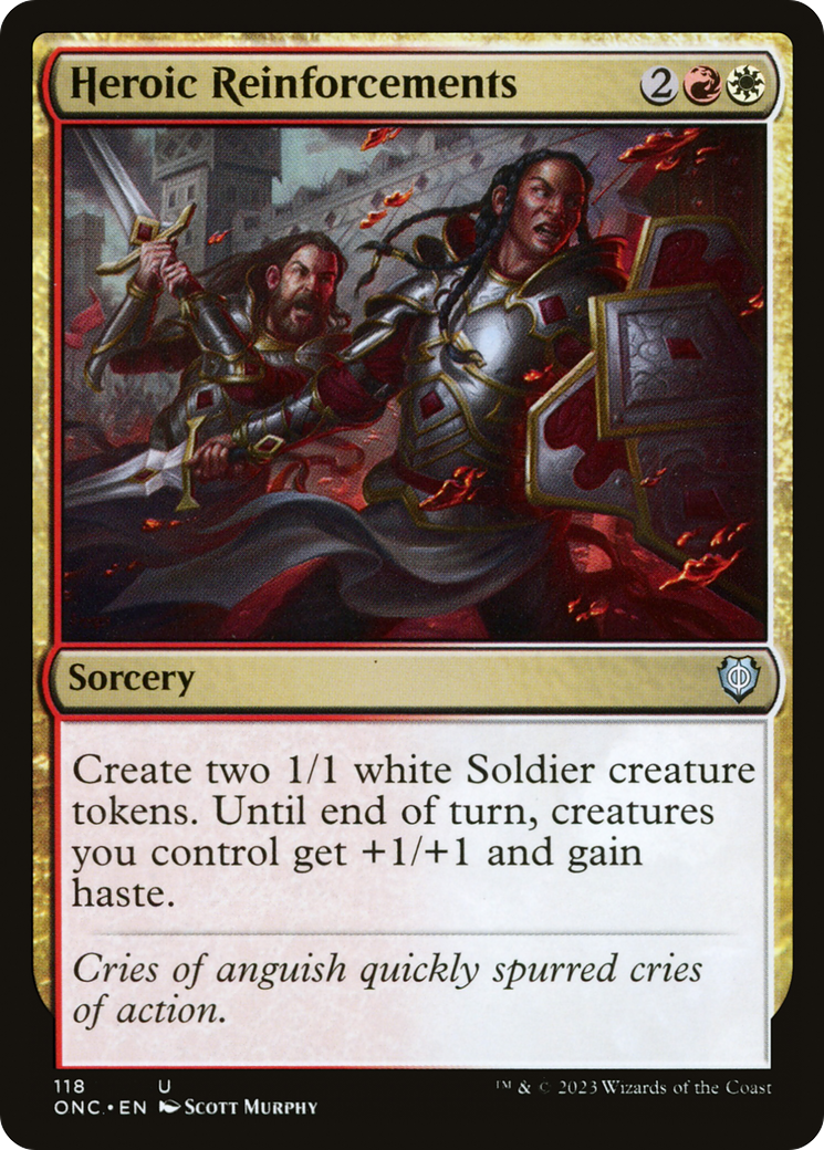 Heroic Reinforcements (ONC-118) - Phyrexia: All Will Be One Commander - Premium MTG Single from Wizards of the Coast - Just $0.08! Shop now at Game Crave Tournament Store