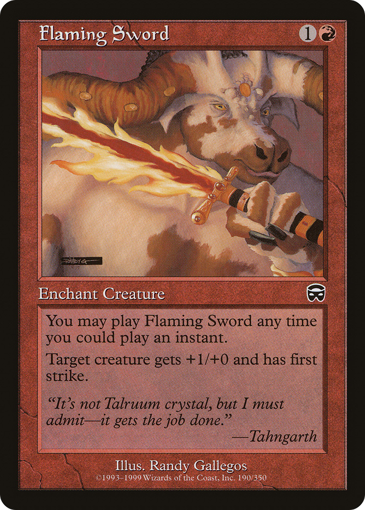 Flaming Sword (MMQ-190) - Mercadian Masques - Premium MTG Single from Wizards of the Coast - Just $0.25! Shop now at Game Crave Tournament Store