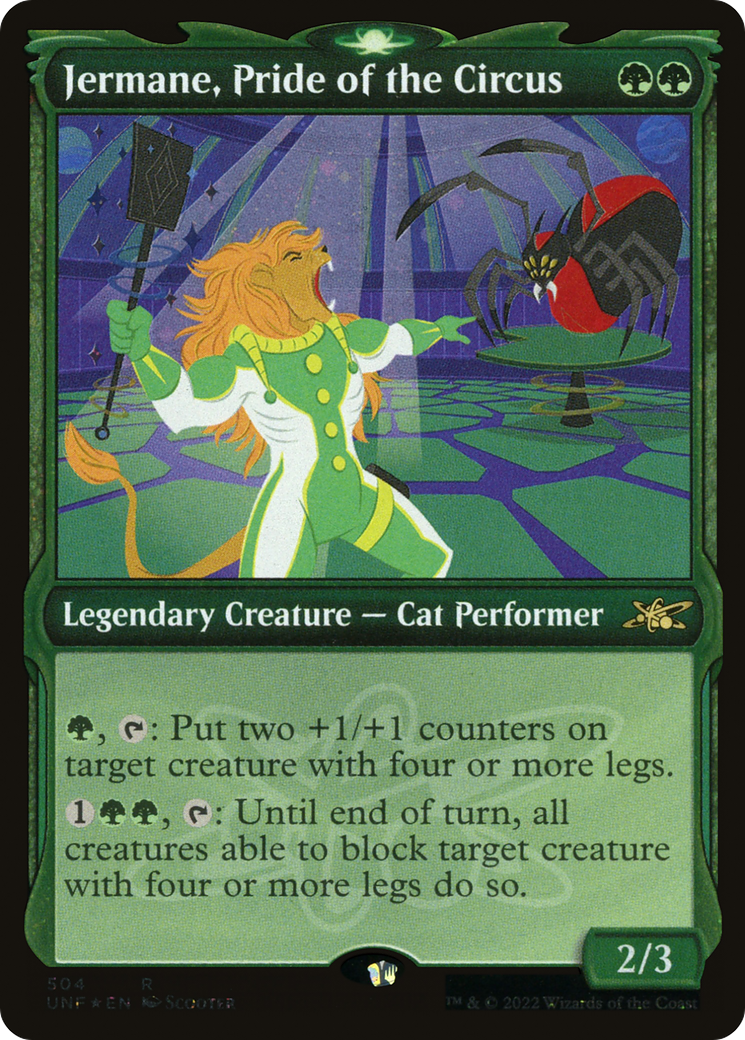 Jermane, Pride of the Circus (UNF-504) - Unfinity: (Showcase) Foil - Premium MTG Single from Wizards of the Coast - Just $0.08! Shop now at Game Crave Tournament Store