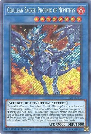 Cerulean Sacred Phoenix of Nephthys (HISU-EN006) - Hidden Summoners 1st Edition - Premium Yugioh Single from Konami - Just $0.79! Shop now at Game Crave Tournament Store