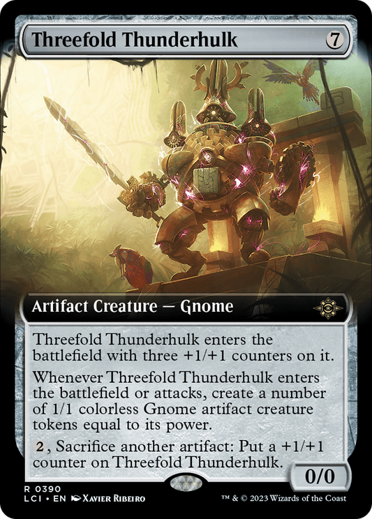 Threefold Thunderhulk (LCI-390) - The Lost Caverns of Ixalan: (Extended Art) Foil - Premium MTG Single from Wizards of the Coast - Just $0.35! Shop now at Game Crave Tournament Store