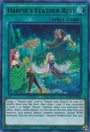 Harpie's Feather Rest (LED4-EN004) - Legendary Duelists: Sisters of the Rose 1st Edition - Premium Yugioh Single from Konami - Just $2.73! Shop now at Game Crave Tournament Store
