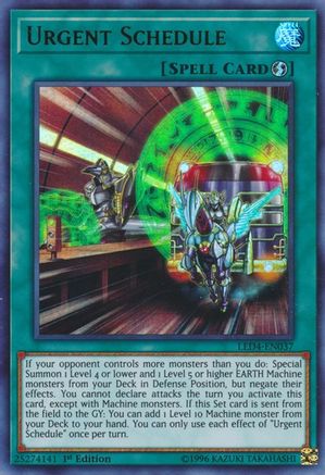 Urgent Schedule (LED4-EN037) - Legendary Duelists: Sisters of the Rose 1st Edition - Premium Yugioh Single from Konami - Just $0.90! Shop now at Game Crave Tournament Store
