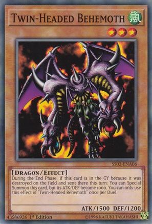 Twin-Headed Behemoth (SS02-ENA06) - Speed Duel Decks: Duelists of Tomorrow 1st Edition - Premium Yugioh Single from Konami - Just $0.26! Shop now at Game Crave Tournament Store