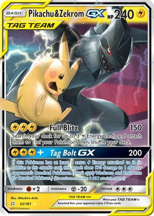 Pikachu & Zekrom-GX 33/181 - Team Up Holofoil - Premium Pokemon Single from Nintendo - Just $6.77! Shop now at Game Crave Tournament Store