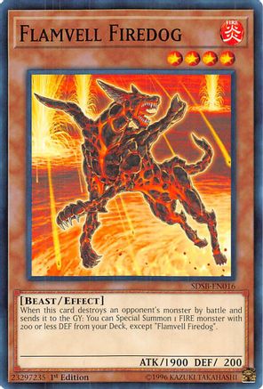 Flamvell Firedog (SDSB-EN016) - Structure Deck: Soulburner 1st Edition - Premium Yugioh Single from Konami - Just $0.25! Shop now at Game Crave Tournament Store