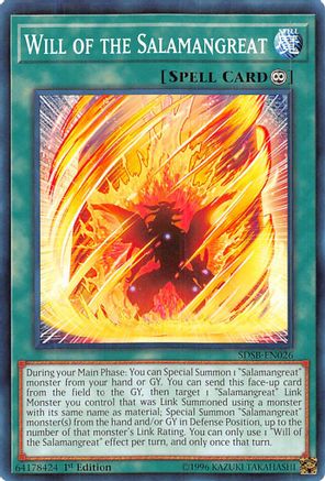 Will of the Salamangreat (SDSB-EN026) - Structure Deck: Soulburner 1st Edition - Premium Yugioh Single from Konami - Just $0.08! Shop now at Game Crave Tournament Store