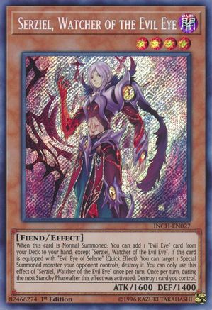 Serziel, Watcher of the Evil Eye (INCH-EN027) - The Infinity Chasers 1st Edition - Premium Yugioh Single from Konami - Just $4.15! Shop now at Game Crave Tournament Store