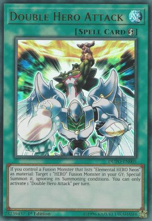 Double Hero Attack (DUPO-EN005) - Duel Power 1st Edition - Premium Yugioh Single from Konami - Just $0.25! Shop now at Game Crave Tournament Store