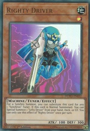 Righty Driver (DUPO-EN032) - Duel Power 1st Edition - Premium Yugioh Single from Konami - Just $0.25! Shop now at Game Crave Tournament Store