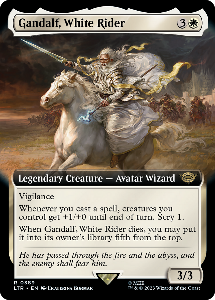 Gandalf, White Rider (LTR-389) - The Lord of the Rings: Tales of Middle-earth: (Extended Art) - Premium MTG Single from Wizards of the Coast - Just $1.01! Shop now at Game Crave Tournament Store