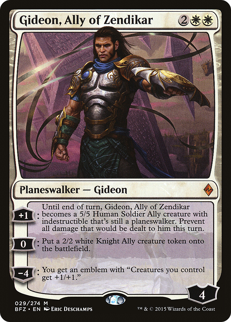Gideon, Ally of Zendikar (BFZ-029) - Battle for Zendikar - Premium MTG Single from Wizards of the Coast - Just $0.23! Shop now at Game Crave Tournament Store