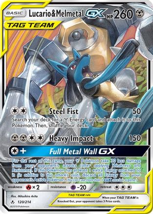 Lucario & Melmetal-GX 120/214 - Unbroken Bonds Holofoil - Premium Pokemon Single from Nintendo - Just $5.49! Shop now at Game Crave Tournament Store