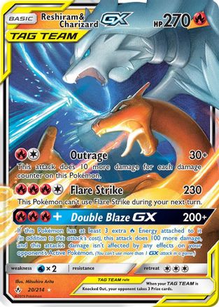 Reshiram & Charizard-GX 20/214 - Unbroken Bonds Holofoil - Premium Pokemon Single from Nintendo - Just $13.78! Shop now at Game Crave Tournament Store