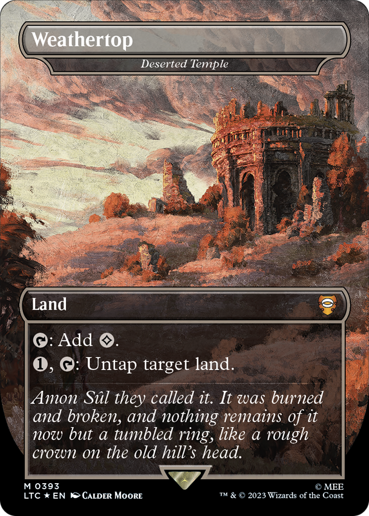 Deserted Temple (LTC-393) - Tales of Middle-earth Commander / Weathertop (Borderless) Foil - Premium MTG Single from Wizards of the Coast - Just $9.25! Shop now at Game Crave Tournament Store