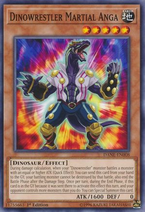 Dinowrestler Martial Anga (DANE-EN008) - Dark Neostorm 1st Edition - Premium Yugioh Single from Konami - Just $0.25! Shop now at Game Crave Tournament Store
