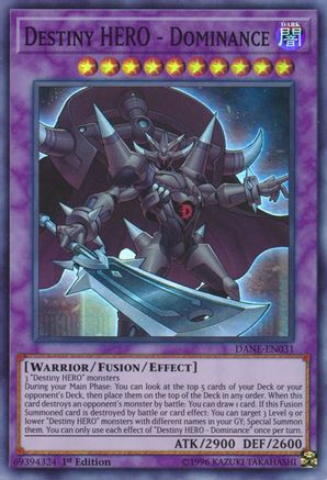 Destiny HERO - Dominance (DANE-EN031) - Dark Neostorm Unlimited - Premium Yugioh Single from Konami - Just $0.26! Shop now at Game Crave Tournament Store