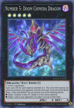 Number 5: Doom Chimera Dragon (DANE-EN092) - Dark Neostorm 1st Edition - Premium Yugioh Single from Konami - Just $0.34! Shop now at Game Crave Tournament Store