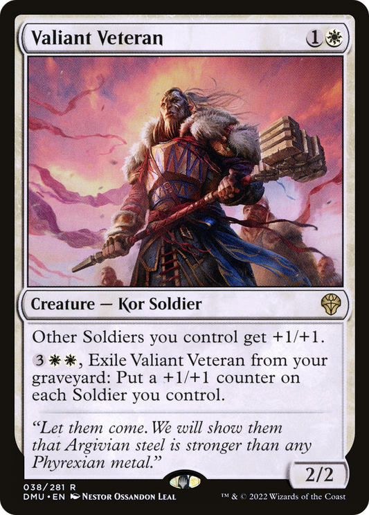 Valiant Veteran (DMU-038) - Dominaria United - Premium MTG Single from Wizards of the Coast - Just $0.08! Shop now at Game Crave Tournament Store