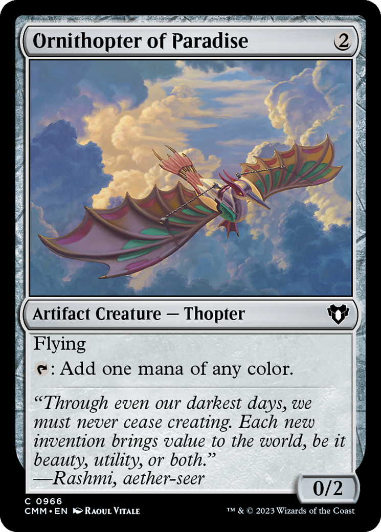 Ornithopter of Paradise (CMM-966) - Commander Masters - Premium MTG Single from Wizards of the Coast - Just $1.19! Shop now at Game Crave Tournament Store