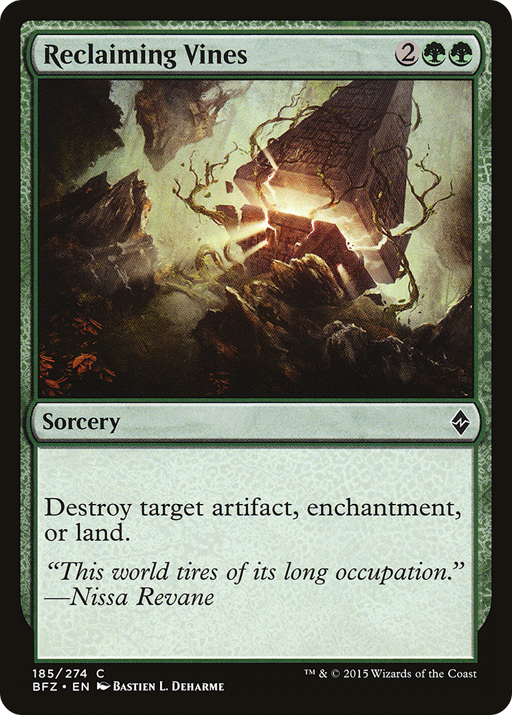 Reclaiming Vines (BFZ-185) - Battle for Zendikar Foil - Premium MTG Single from Wizards of the Coast - Just $0.08! Shop now at Game Crave Tournament Store