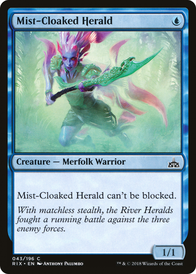 Mist-Cloaked Herald (RIX-043) - Rivals of Ixalan Foil - Premium MTG Single from Wizards of the Coast - Just $0.98! Shop now at Game Crave Tournament Store