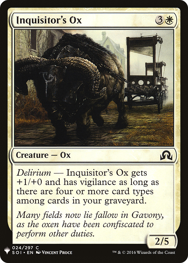Inquisitor's Ox (MB1-139) - Mystery Booster - Premium MTG Single from Wizards of the Coast - Just $0.08! Shop now at Game Crave Tournament Store
