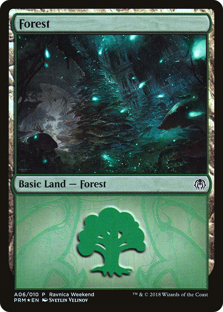 Forest (PRWK-A06) - GRN Ravnica Weekend Foil - Premium MTG Single from Wizards of the Coast - Just $0.38! Shop now at Game Crave Tournament Store