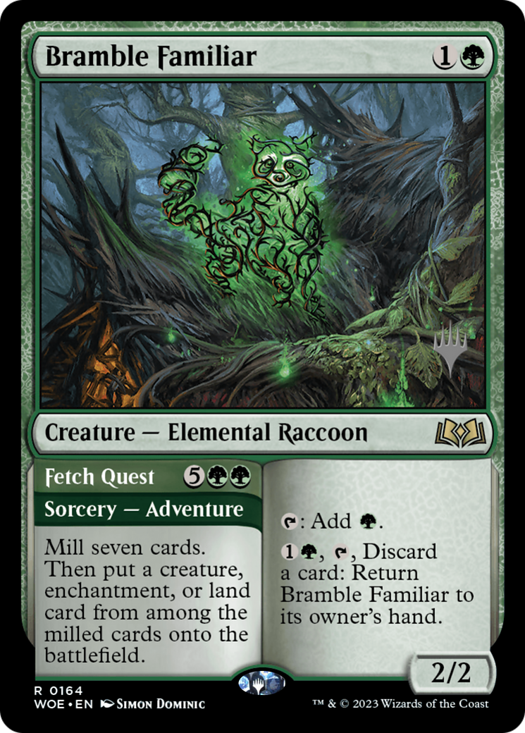 Bramble Familiar // Fetch Quest (PWOE-164P) - Wilds of Eldraine Promos - Premium MTG Single from Wizards of the Coast - Just $0.11! Shop now at Game Crave Tournament Store
