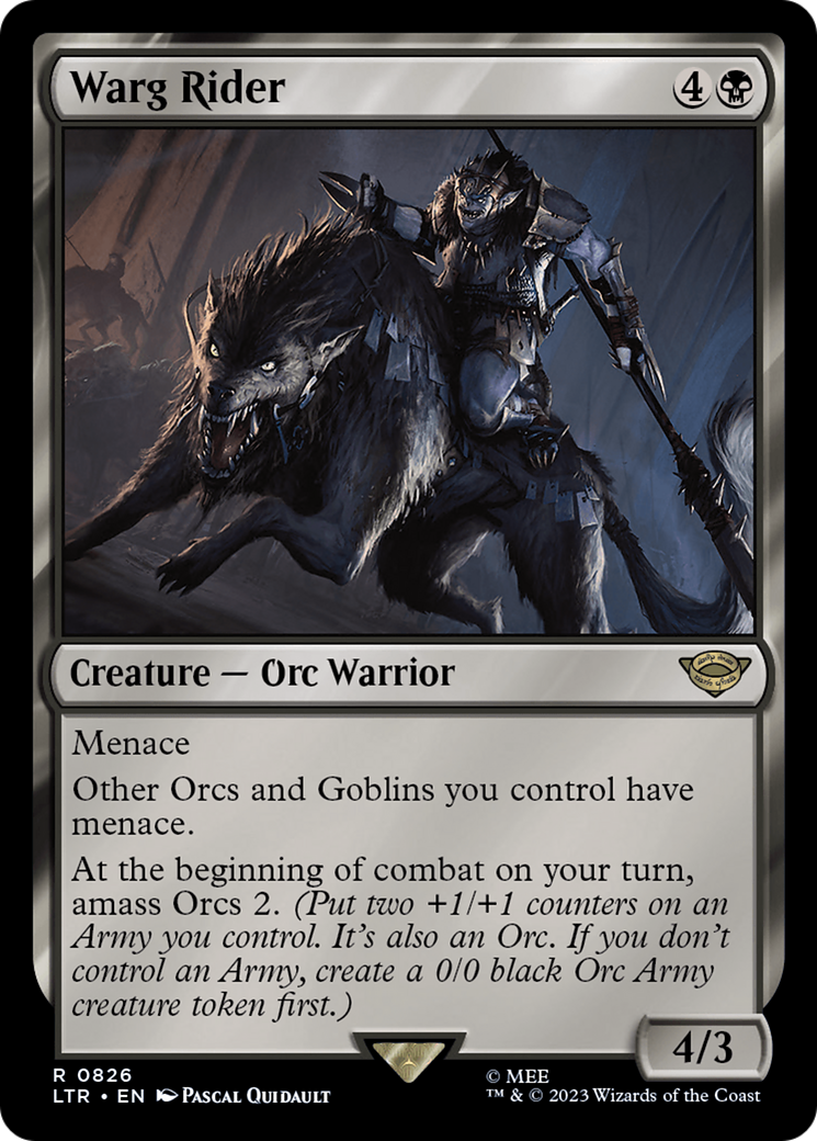 Warg Rider (LTR-826) - The Lord of the Rings: Tales of Middle-earth - Premium MTG Single from Wizards of the Coast - Just $2.26! Shop now at Game Crave Tournament Store