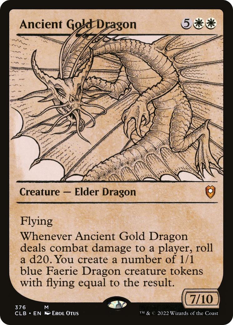 Ancient Gold Dragon (CLB-376) - Commander Legends: Battle for Baldur's Gate: (Showcase) - Premium MTG Single from Wizards of the Coast - Just $4.32! Shop now at Game Crave Tournament Store