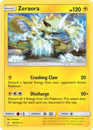 Zeraora - 60/214 (SM Unbroken Bonds) (Cracked Ice Holo) 60 - Deck Exclusives Holofoil - Premium Pokemon Single from Nintendo - Just $1.99! Shop now at Game Crave Tournament Store