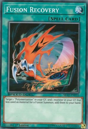 Fusion Recovery (SBAD-EN010) - Speed Duel: Attack from the Deep 1st Edition - Premium Yugioh Single from Konami - Just $0.25! Shop now at Game Crave Tournament Store