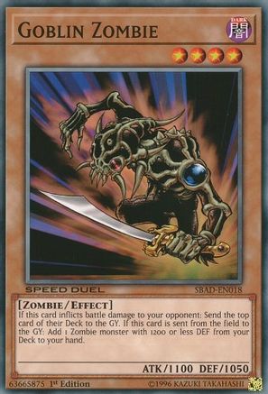 Goblin Zombie (SBAD-EN018) - Speed Duel: Attack from the Deep 1st Edition - Premium Yugioh Single from Konami - Just $0.30! Shop now at Game Crave Tournament Store
