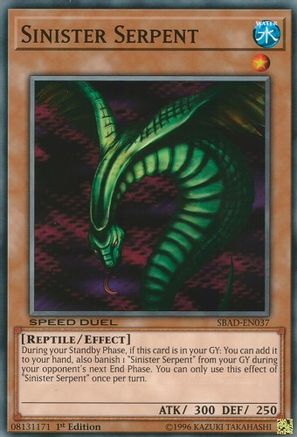 Sinister Serpent (SBAD-EN037) - Speed Duel: Attack from the Deep 1st Edition - Premium Yugioh Single from Konami - Just $0.53! Shop now at Game Crave Tournament Store