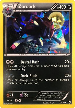 Zoroark - 71/108 (Cracked Ice Holo) 71 - Deck Exclusives Holofoil - Premium Pokemon Single from Nintendo - Just $3.54! Shop now at Game Crave Tournament Store