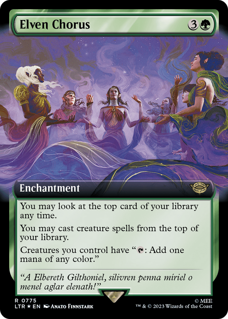 Elven Chorus (LTR-775) - The Lord of the Rings: Tales of Middle-earth: (Extended Art) Foil - Premium MTG Single from Wizards of the Coast - Just $1.14! Shop now at Game Crave Tournament Store