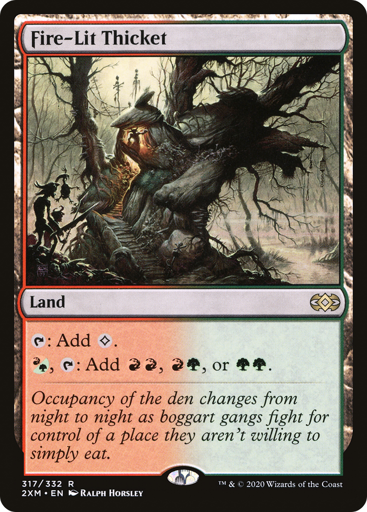 Fire-Lit Thicket (2XM-317) - Double Masters Foil - Premium MTG Single from Wizards of the Coast - Just $5.20! Shop now at Game Crave Tournament Store