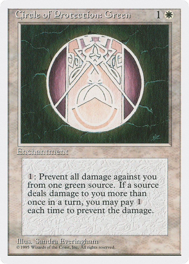 Circle of Protection: Green (4ED-016) - Fourth Edition - Premium MTG Single from Wizards of the Coast - Just $0.08! Shop now at Game Crave Tournament Store