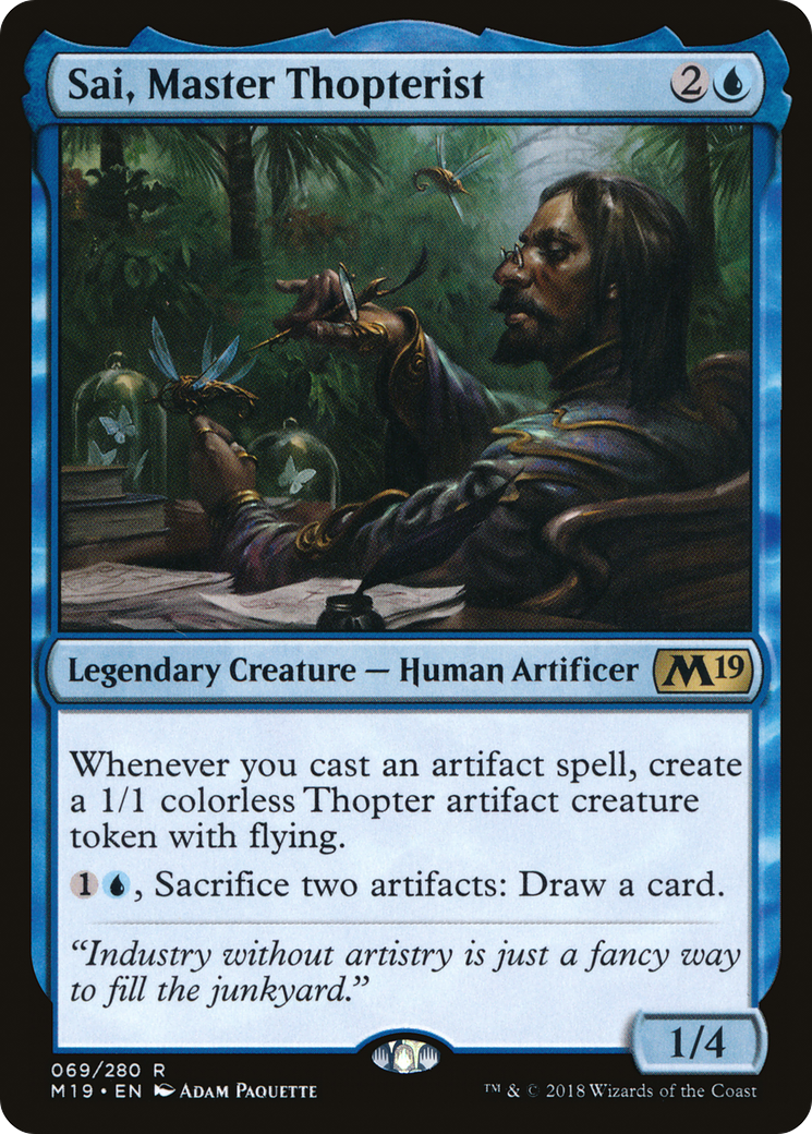 Sai, Master Thopterist (M19-069) - Core Set 2019 Foil - Premium MTG Single from Wizards of the Coast - Just $0.89! Shop now at Game Crave Tournament Store