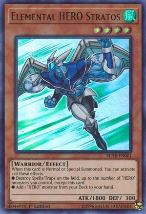 Elemental HERO Stratos (BLHR-EN061) - Battles of Legend: Hero's Revenge 1st Edition - Premium Yugioh Single from Konami - Just $0.76! Shop now at Game Crave Tournament Store