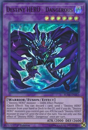Destiny HERO - Dangerous (BLHR-EN063) - Battles of Legend: Hero's Revenge 1st Edition - Premium Yugioh Single from Konami - Just $0.14! Shop now at Game Crave Tournament Store