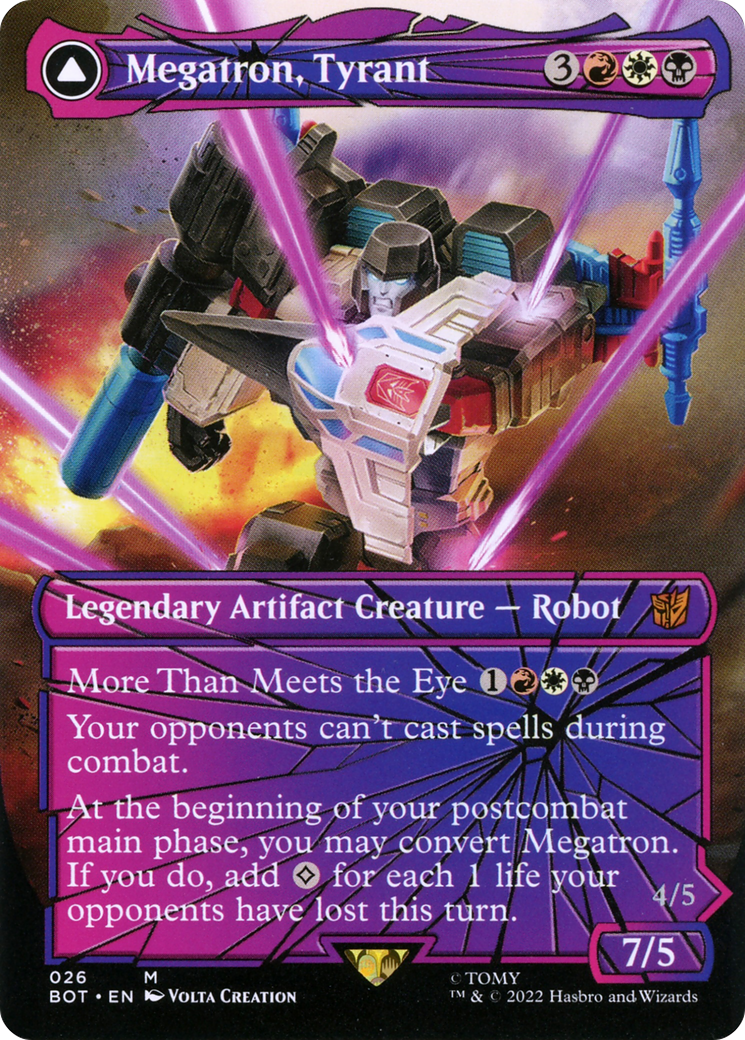 Megatron, Tyrant // Megatron, Destructive Force (BOT-026) - Transformers: (convertdfc, shatteredglass) (Borderless) - Premium MTG Single from Wizards of the Coast - Just $11.27! Shop now at Game Crave Tournament Store