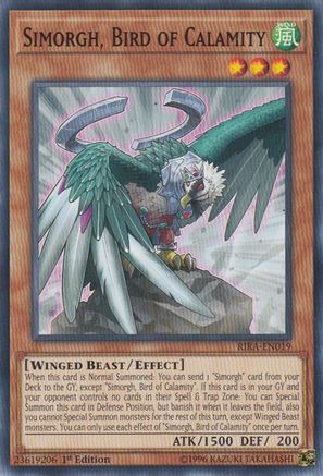 Simorgh, Bird of Calamity (RIRA-EN019) - Rising Rampage 1st Edition - Premium Yugioh Single from Konami - Just $0.25! Shop now at Game Crave Tournament Store