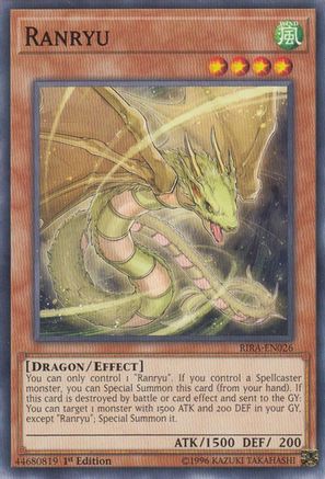 Ranryu (RIRA-EN026) - Rising Rampage 1st Edition - Premium Yugioh Single from Konami - Just $0.25! Shop now at Game Crave Tournament Store