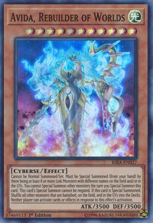 Avida, Rebuilder of Worlds (RIRA-EN027) - Rising Rampage 1st Edition - Premium Yugioh Single from Konami - Just $0.25! Shop now at Game Crave Tournament Store